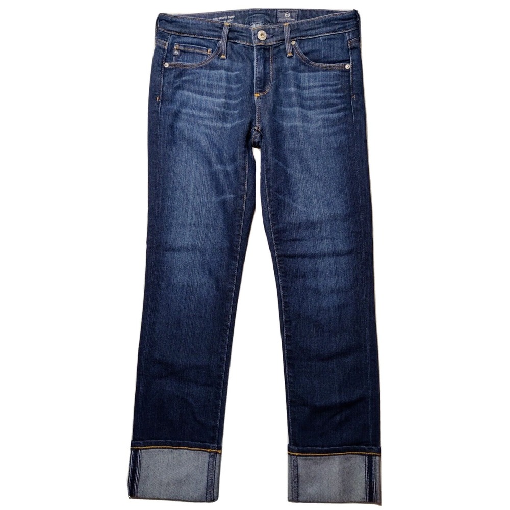 AG ADRIANO GOLDSCHMIED THE STEVIE CUFF Women 25 Slim Straight Denim Made in USA